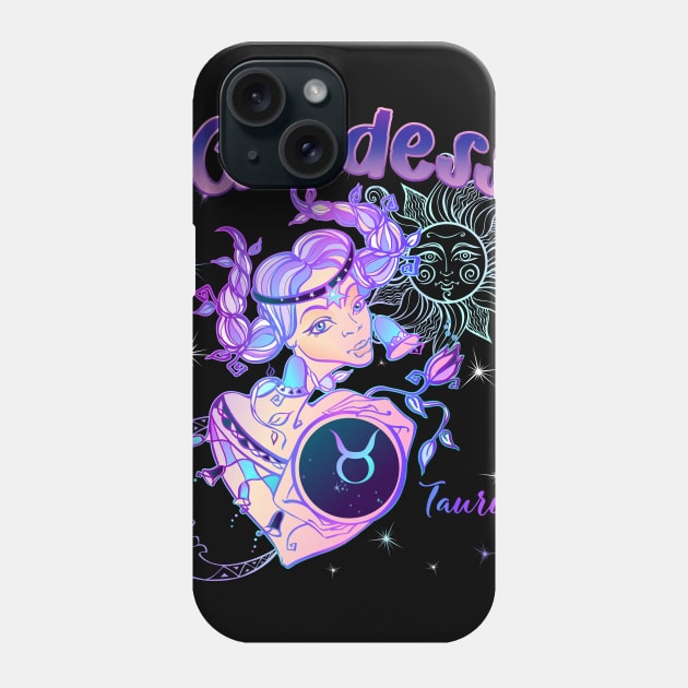 Zodiac Taurus Goddess Queen Horoscope Phone Case by The Little Store Of Magic