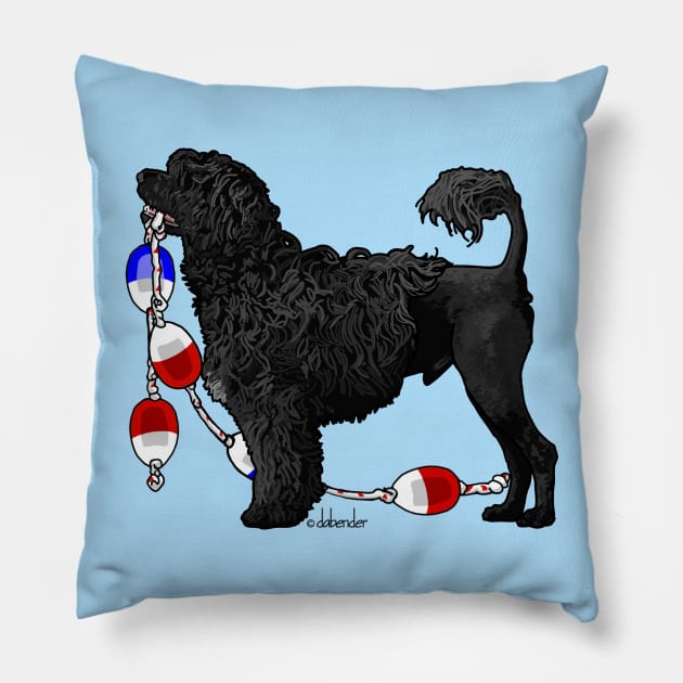 Portuguese Water Dog Lion with Float Line Pillow by avondalealley