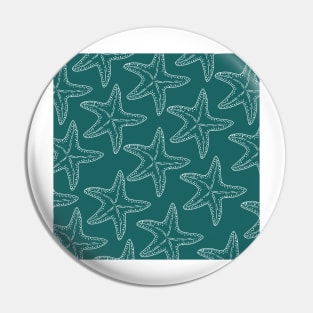 starfish aloha hawaii pattern teal and white Pin