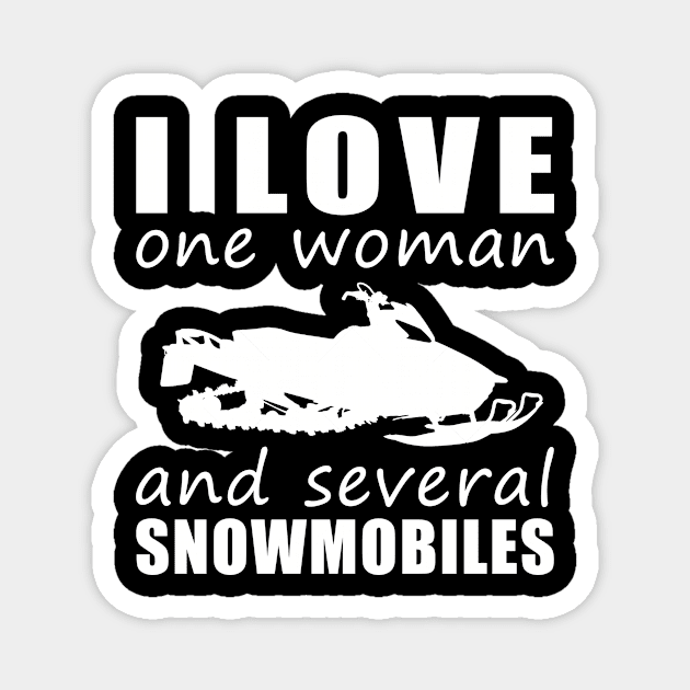 Winter Wonderland Love - Funny 'I Love One Woman and Several Snowmobiles' Tee! Magnet by MKGift