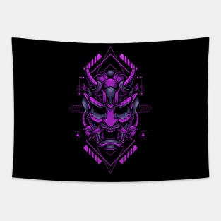 Machine Oni: Futuristic Robotic Interpretation of an Oni Mask Tapestry