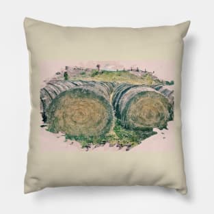 Hay Bales 7 Pillow