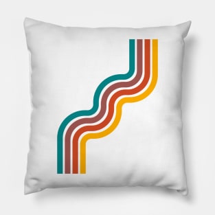 Retro Colorful Curvy Line 2 Pillow