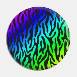 Psychedelic Black Tiger Design Pin