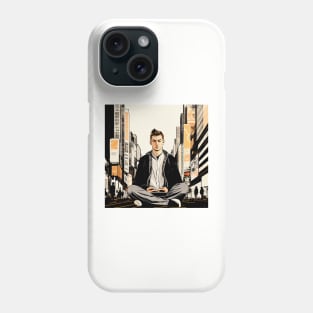 Meditating man ukiyo e style Phone Case