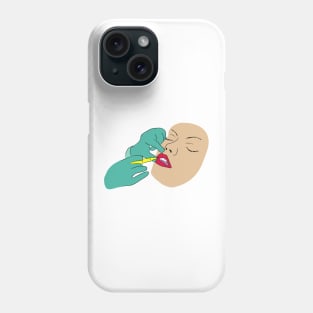 Cosmetology. Health and beauty. Botox and Plastic Surgery. Women's youth. Interesting design, modern, interesting drawing. Hobby and interest. Concept and idea. Phone Case