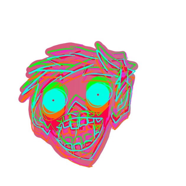 Neon Zombie Head by MacSquiddles