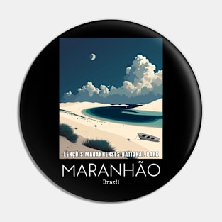 A Vintage Travel Illustration of Lençóis Maranhenses National Park - Maranhão -  Brazil Pin