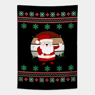 Santa Faux Ugly Christmas Sweater Funny Holiday Design Tapestry