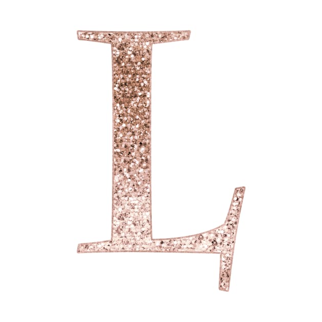 L rose gold glitter monogram letter by RoseAesthetic