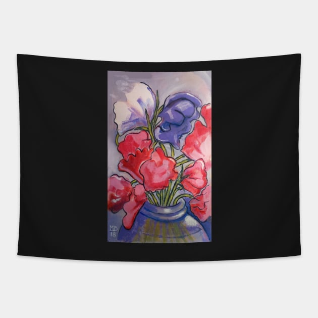 SWEET PEAS Tapestry by MarniD9