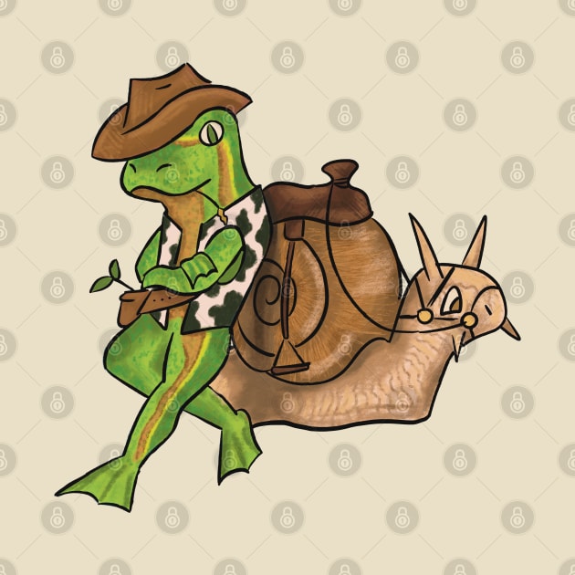 Cowboy Frog and his Steed by danyellysdoodles