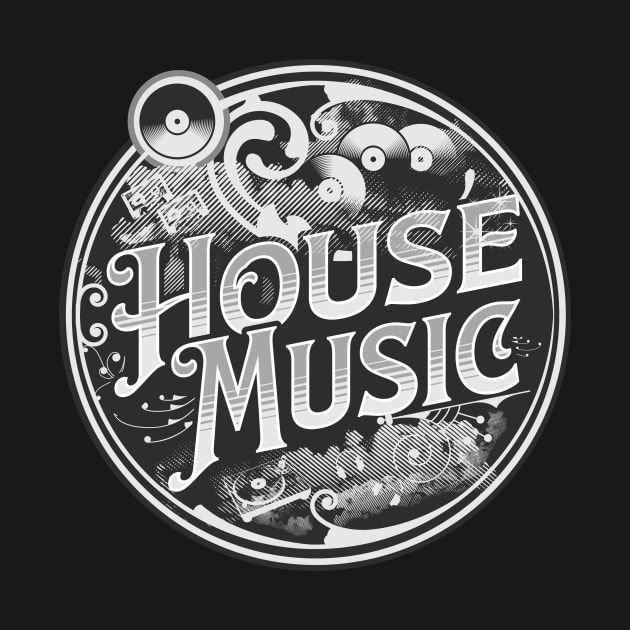 HOUSE MUSIC  - circa old school (grey) by DISCOTHREADZ 