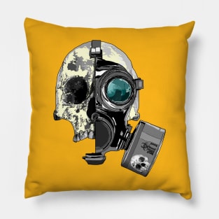 Skull with gas mask Pillow