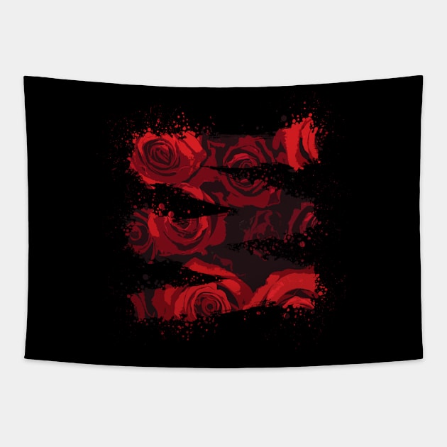 Lines of Roses Tapestry by Scailaret