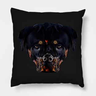 Rottweiler Steampunk art Pillow