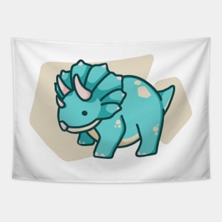 Cute chubby blue dinosaur, dino, triceratops Tapestry