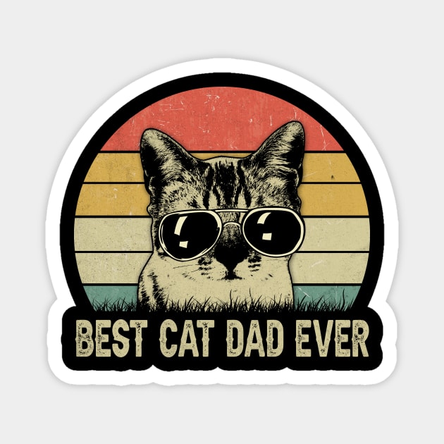 Vintage Best cat dad ever shirt father's day gift Magnet by blacks store