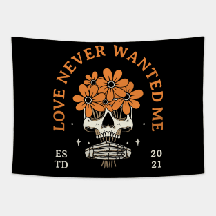 Beautiful Rose Skull Tapestry