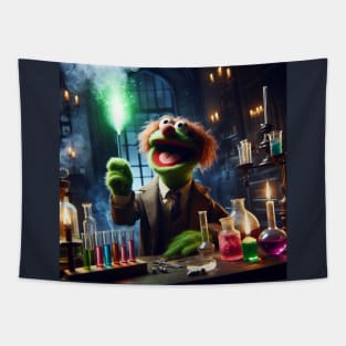 Mad scientist puppet Tapestry