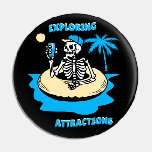 Skully Exploring Attractions Pin