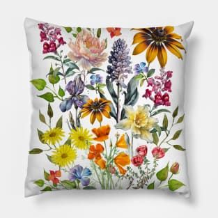 Wildflower Vintage Flower Botanical Pillow