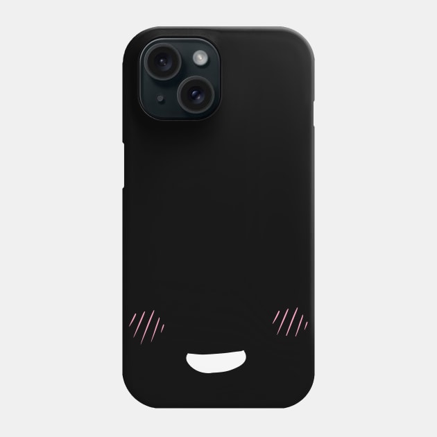 Anime Smile Teeth Black Phone Case by digital art go