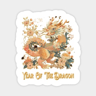 Dragon's Blooming Splendor: Year of the Dragon Magnet
