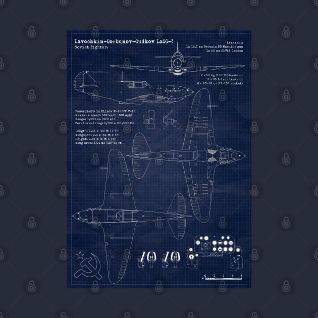 URSS Fighter LaGG3 Blueprint by Aircraft.Lover