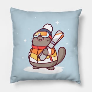 Ski Cat Pillow