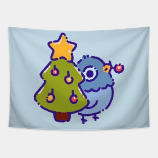 Pigeon with a chrismtas tree Tapestry