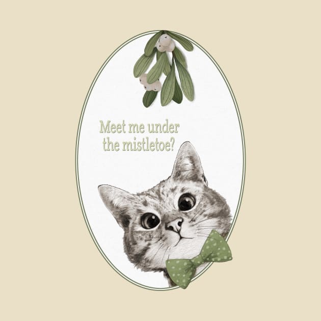 Meet Me Under The Mistletoe Sneaky Cat by LauraGraves