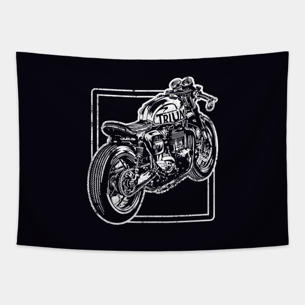 Vintage gifts, Motorcycle Print, Cafe Racer Tapestry by SW-Longwave