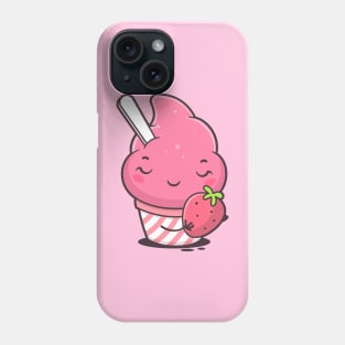 Strawberry Ice Cream Kawaii Phone Case