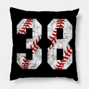 Vintage #38 Baseball Laces Baseball Mom Jersey Love Baseball Pillow