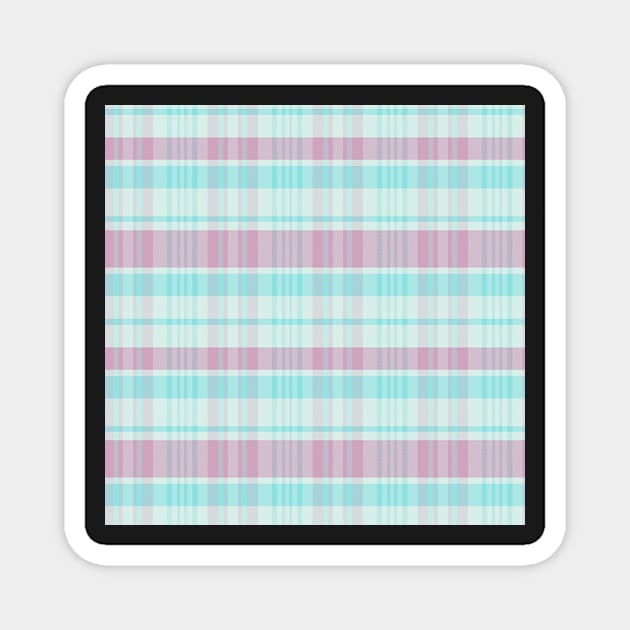 Pastel Aesthetic Calan 2 Hand Drawn Textured Plaid Pattern Magnet by GenAumonier