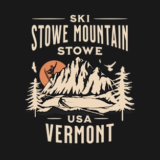 Stowe Mountain ski and Snowboarding Gift: Hit the Slopes in Style at Jeffersonville, Vermont Iconic American Mountain Resort T-Shirt