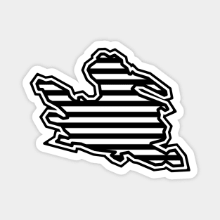 Mayne Island Silhouette in Black and White Lines - Simple Stripes - Mayne Island Magnet