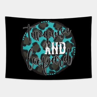 Turquoise And Leopard Tapestry