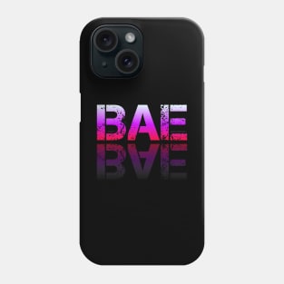 Bae - Girl - Graphic Typography - Funny Humor Sarcastic Slang Saying - Pink Gradient Phone Case