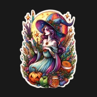 Rainbow Harvest Witch T-Shirt