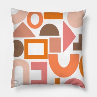 Simple Shapes Pattern in Retro Colors Pillow