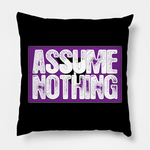 Assume Nothing Lesbian Labrys Pride Flag Pillow by wheedesign