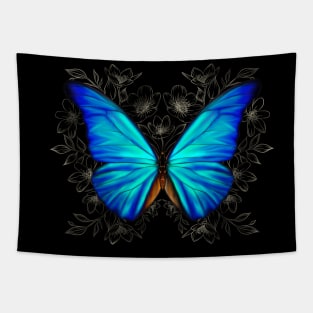 Hand painted rare morpho butterfly Tapestry