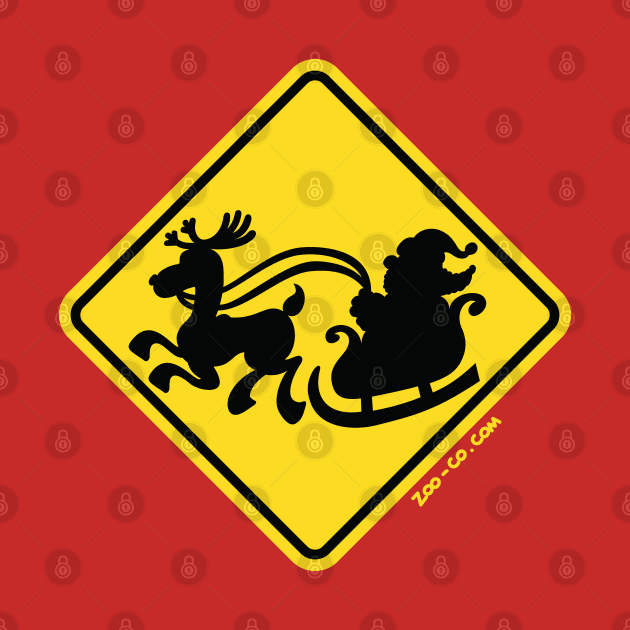 Warning Santa Claus on the road! Christmas is around the corner! by zooco