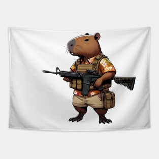 tactical capybara Tapestry