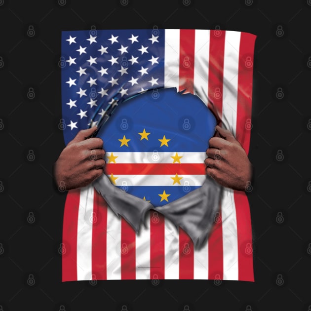 Cape Verde Flag American Flag Ripped - Gift for Cape Verdean From Cape Verde by Country Flags