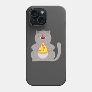 Chubby Cat Eat Pizza. Phone Case