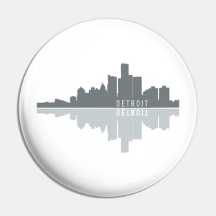 Detroit Skyline - Reflection Gray Pin