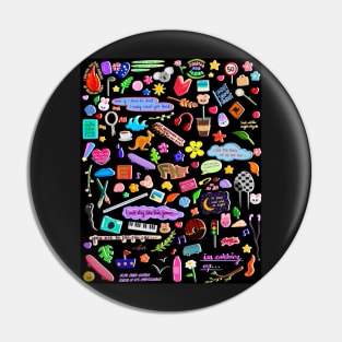 Stray Kids FNF doodle (black) Pin